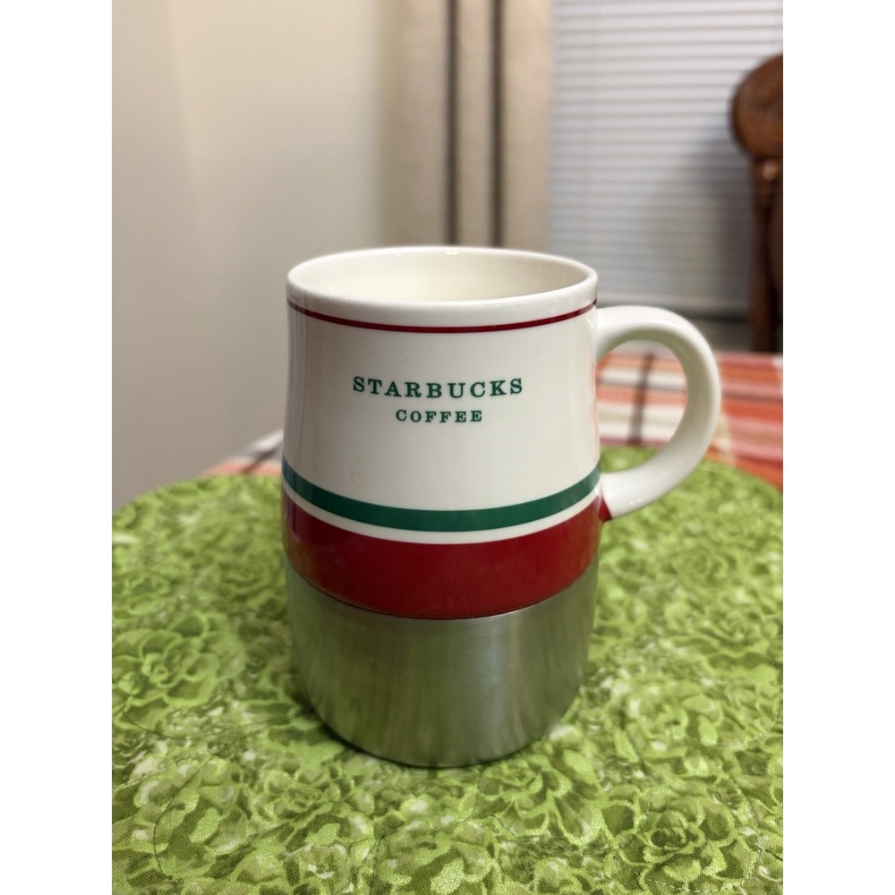 Starbucks Ceramic Stainless Travel Mug 14 Oz 2006 Holiday